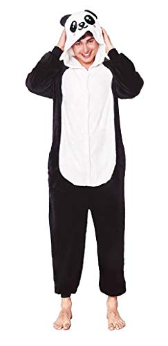 H HANSEL HOME Pijama Animal Oso Panda Mujer Hombre Adulto Unisexo Disfraces Animal Carnaval Halloween Cosplay Cómodo Suave - M