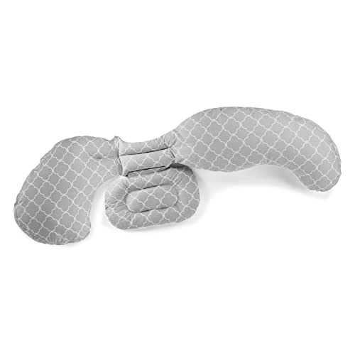 Almohada de embarazada Boppy modular 3 piezas de algodón, máxima adaptabilidad, color gris