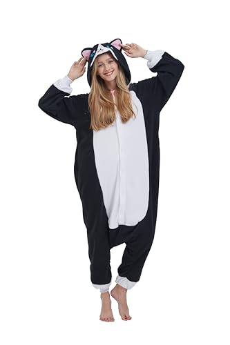 SimZoo Pijama Mono de Animal para Adultos, Ropa de Dormir para Disfraz de Gato para Hombres y Mujeres, Ropa para el hogar Unisex de una Pieza