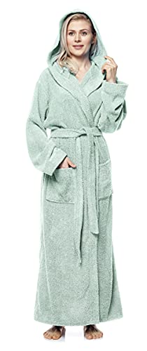 Arus – Albornoz mullido de mujer, 100% algodón, con capucha y tacto muy suave, albornoz toalla mujer