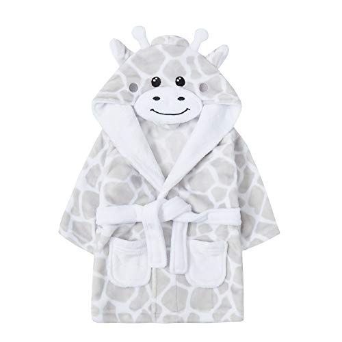 Albornoz con capucha para bebé, diseño de oso panda y pato Blanco jirafa 18-24 Meses