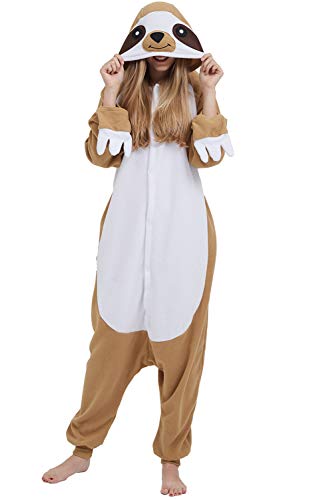 DarkCom Disfraz de Animal Unisex para Adulto Sirve como Pijama o Cosplay Sleepsuit de una Pieza Amarillo,M para Altura(155CM-175CM)