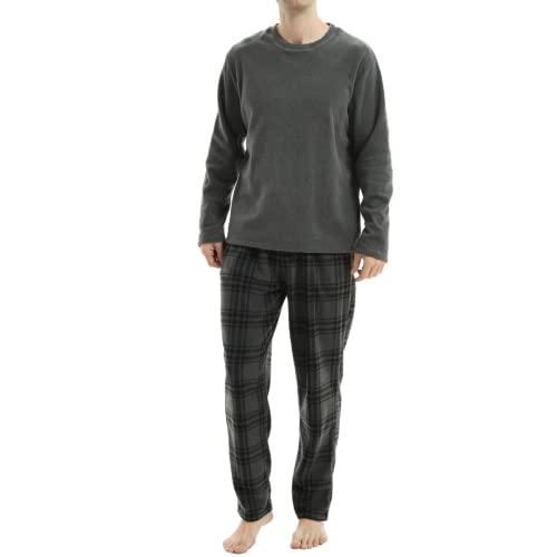 Pijama largo polar hombre en color gris