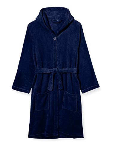 Playshoes Fleece-Bademantel Uni Traje de baño, Azul (Marine 11), 110-116 Unisex niños