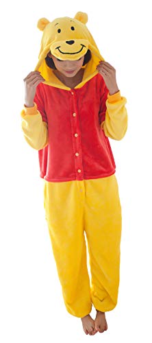 FunnyCos Pijama unisex de animales para adultos, disfraz de cosplay con capucha, Winnie the Pooh, Medium