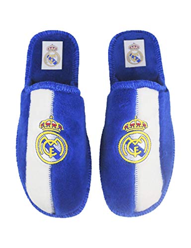 Zapatillas de casa de equipos de fútbol con licencia oficial Real Madrid CF - Color - Azul, Talla - 43