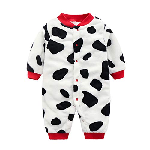 Bebé contento con su Pijama de vaca y a dormir mucho, es 100% algodón