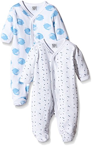 Care 4136 Pijama Mono, Blanco (Blanco 100), 98, Pack de 2