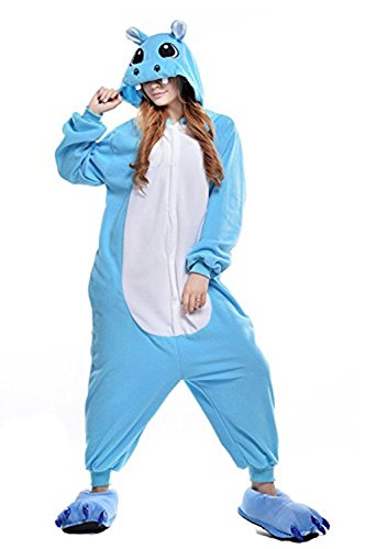 Pijamas de Hipopótamo Adultos Unisex Anime Animal Costume Cosplay Mono Pijamas Ropa de Dormir Disfraz Disfraz de Halloween