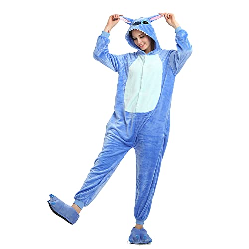 Amycute Pijama de Animal Cosplay para Adultos, Traje de Dormir Onesies Kigurumi Pijama de Comodidad Suave Franela Cosplay para Invierno Navidad Carnaval (S)