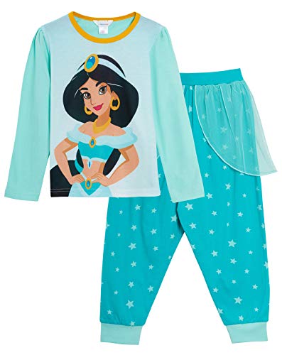 Disney Pijama largo de princesa Jasmine para niñas Verde jazmín 9-10 Años