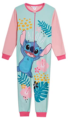Disney Pijama de forro polar para niñas, mono pijama polar con cremallera