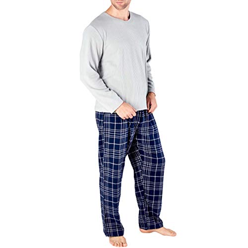 Harvey James - Pijama de forro polar térmico para hombre, con diseño a cuadros