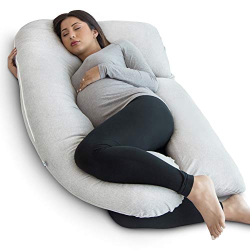 Almohada de Embarazo con forma de U para Dormir, con Funda de algodón Desmontable y Lavable