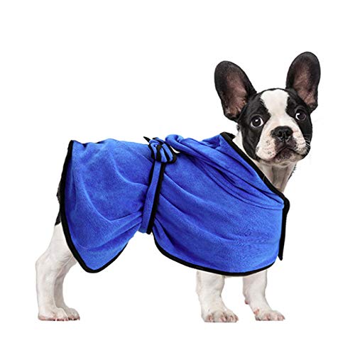Dracol Albornoz para perros de microfibra extraabsorbente, para perros pequeños, medianos y grandes, lavable, secado rápido