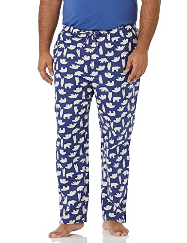 Amazon Essentials Pantalón de pijama en franela (disponible en tallas grandes y largos especiales) Hombre, Oso Polar, L