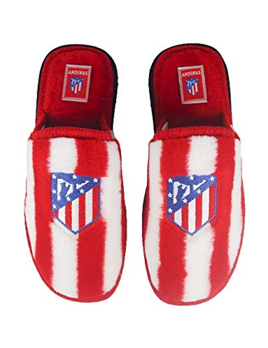 Zapatillas de casa de equipos de fútbol con licencia oficial Atlético De Madrid - Color - Rojo, Talla - 30